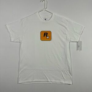Rockstar Games Logo Tee, GTA VI White T-Shirt (New Condition) GTA V Vice City